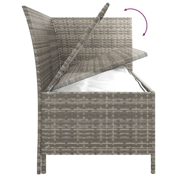 vidaXL 3 Piece Garden Lounge Set with Cushions Grey Poly Rattan
