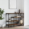 vidaXL Console Table with Shelves Smoked Oak 100x35x75 cm