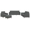 vidaXL 4 Piece Sofa Set with Cushions Dark Grey Fabric