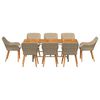 vidaXL Garden Dining Set 9 pcs Beige and brown Poly Rattan