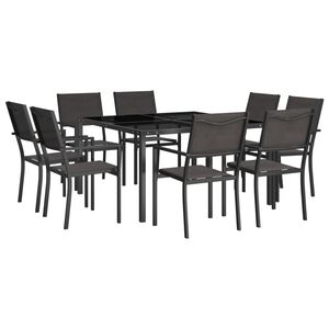 vidaXL 9 Piece Outdoor Dining Set Steel