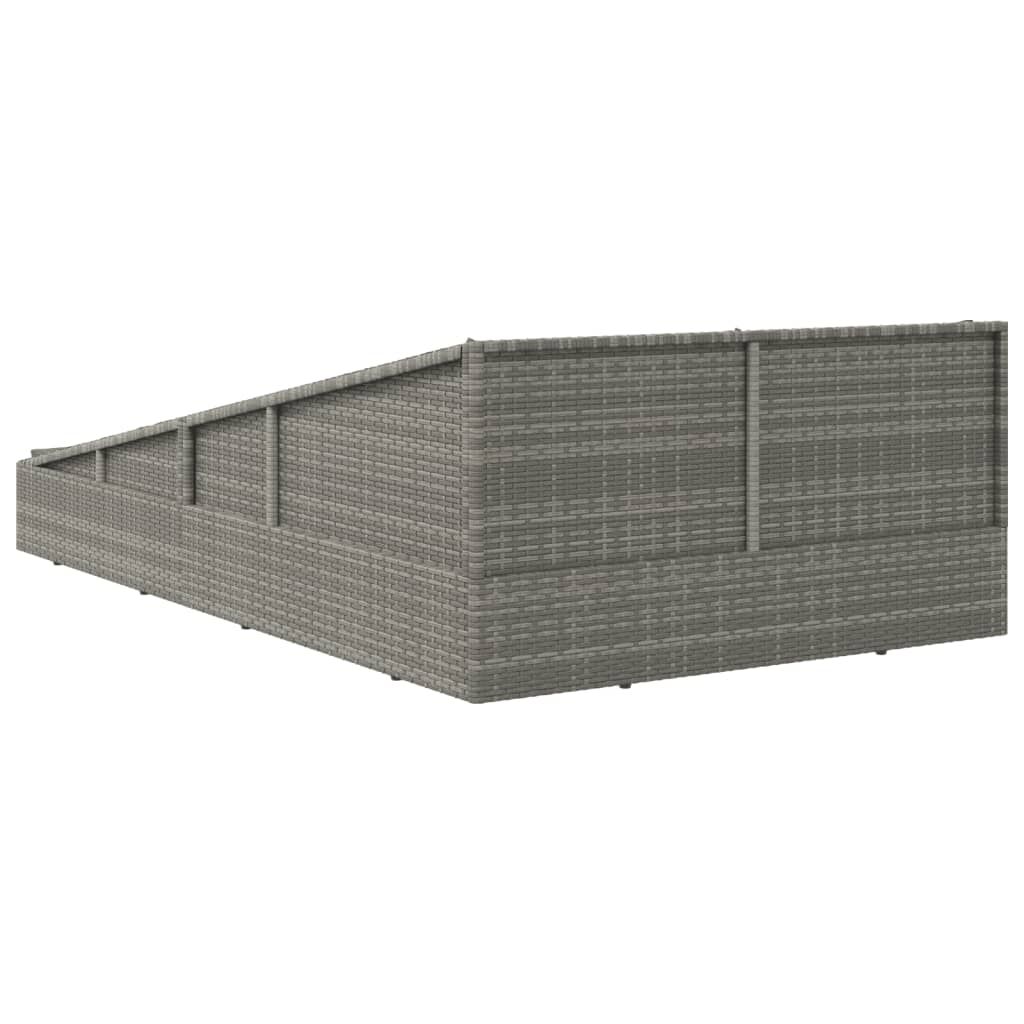 vidaXL Garden Bed Grey 110x200 cm Poly Rattan