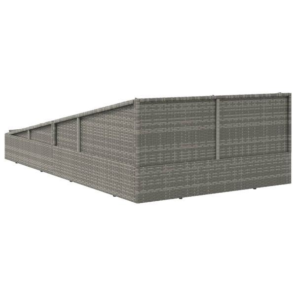 vidaXL Garden Bed Grey 110x200 cm Poly Rattan