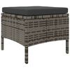 vidaXL 2-Seater Garden Sofa with Tea Table & Stools Poly Rattan Grey