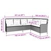 vidaXL Garden Sofa with Cushions L-Shaped Grey Poly Rattan