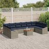 vidaXL Garden Sofa Set with Cushion 11 pcs Grey Poly Rattan
