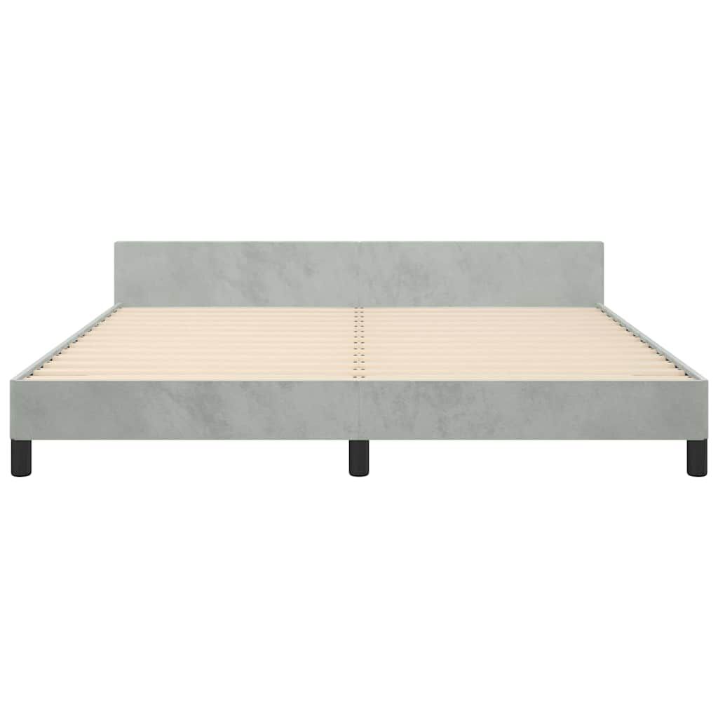 vidaXL Bed Frame without Mattress Light Grey 193x203 cm Velvet