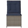 vidaXL Garden Sofa with Cushion Grey and Navy Blue Poly Rattan