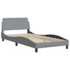 vidaXL Bed Frame "Dover" Light Grey 100x190 cm Fabric