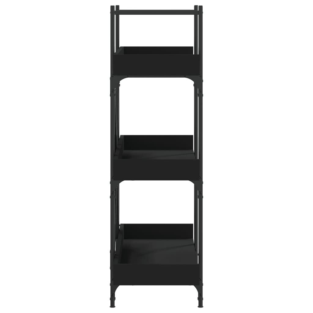 vidaXL Bookcase 3-Tier Black 100x33x108.5 cm Engineered Wood