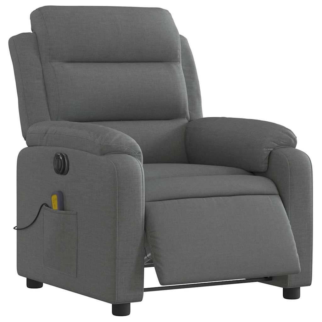 vidaXL Electric Massage Recliner Chair Dark Grey Fabric