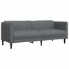 vidaXL Sofa 3-Seater Dark Grey Fabric