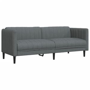 vidaXL Sofa 3-Seater Dark Grey Fabric