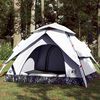 vidaXL Camping Tent Dome 4-Person White Blackout Fabric Quick Release