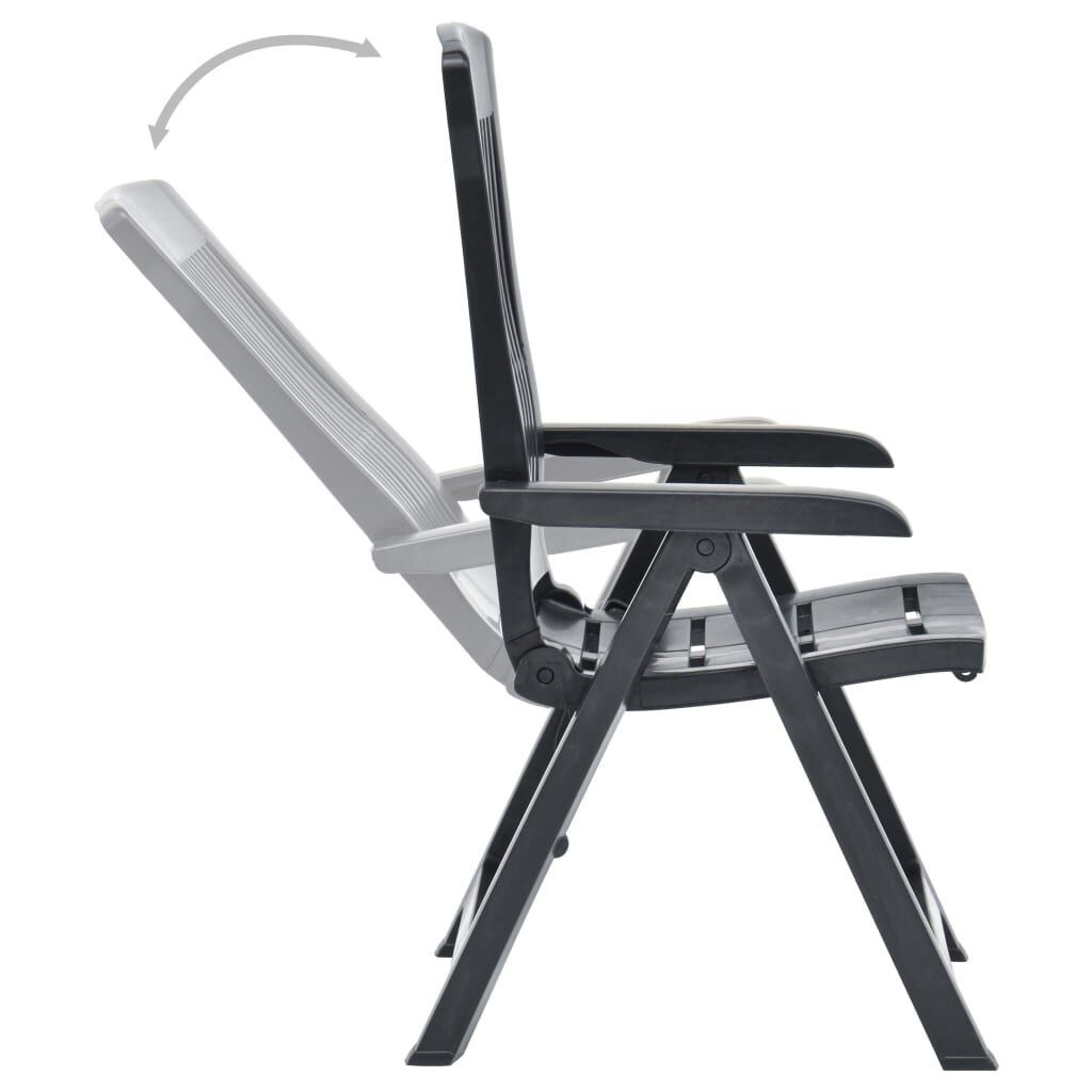 vidaXL Garden Reclining Chairs 2 pcs Plastic Anthracite