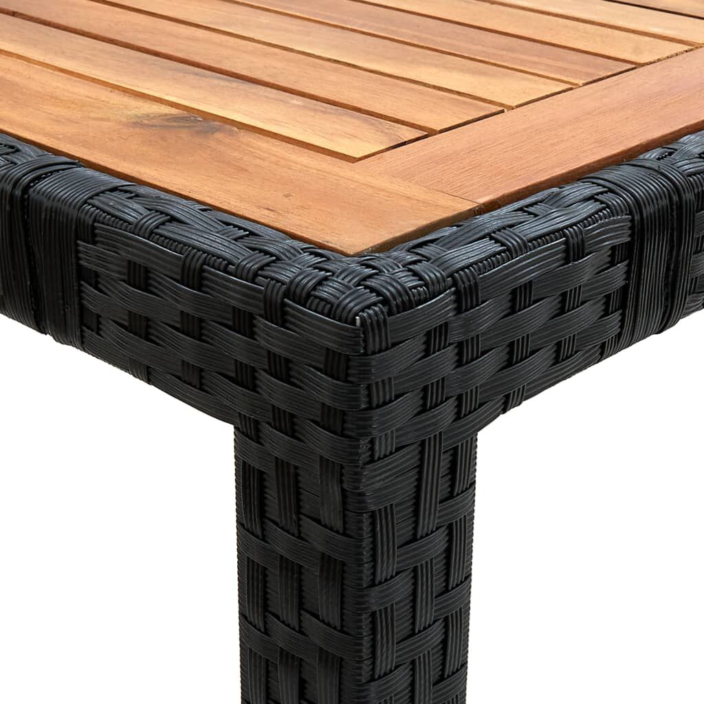 vidaXL 9 Piece Outdoor Dining Set with Cushions Poly Rattan Black