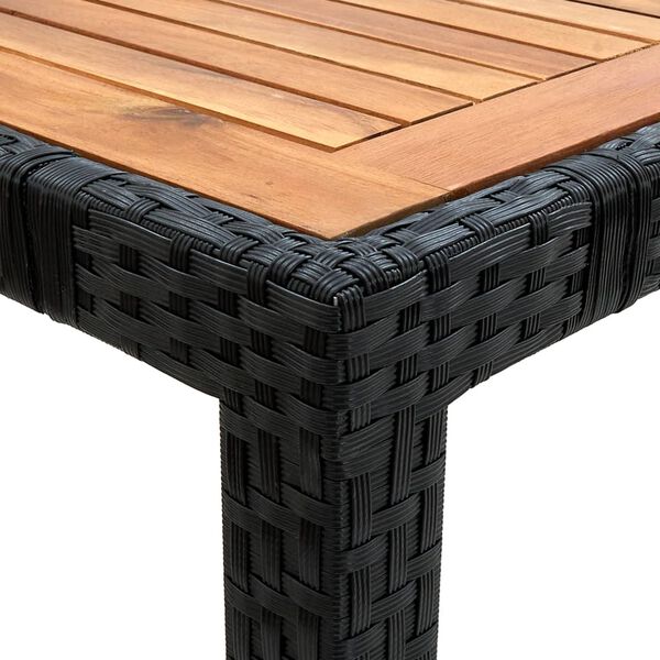vidaXL 9 Piece Outdoor Dining Set with Cushions Poly Rattan Black