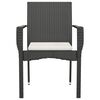 vidaXL Garden Chairs with Cushions 4 pcs Poly Rattan Black