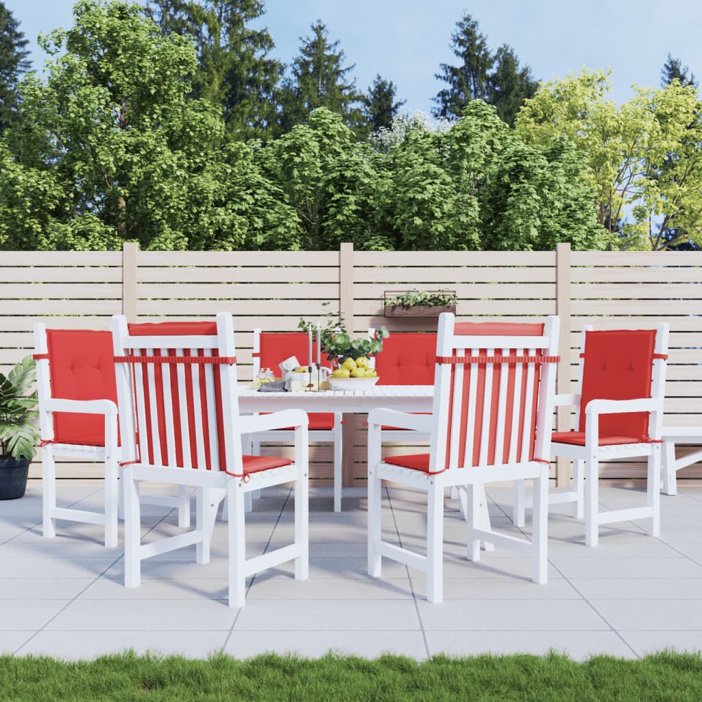 vidaXL Garden Lowback Chair Cushions 6 pcs Red 100x50x3 cm Oxford Fabric