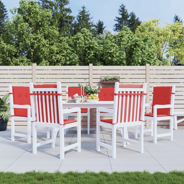vidaXL Garden Lowback Chair Cushions 6 pcs Red 100x50x3 cm Oxford Fabric