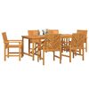 vidaXL Garden Dining Set 7 pcs Brown 200 x 90 x 74 cm