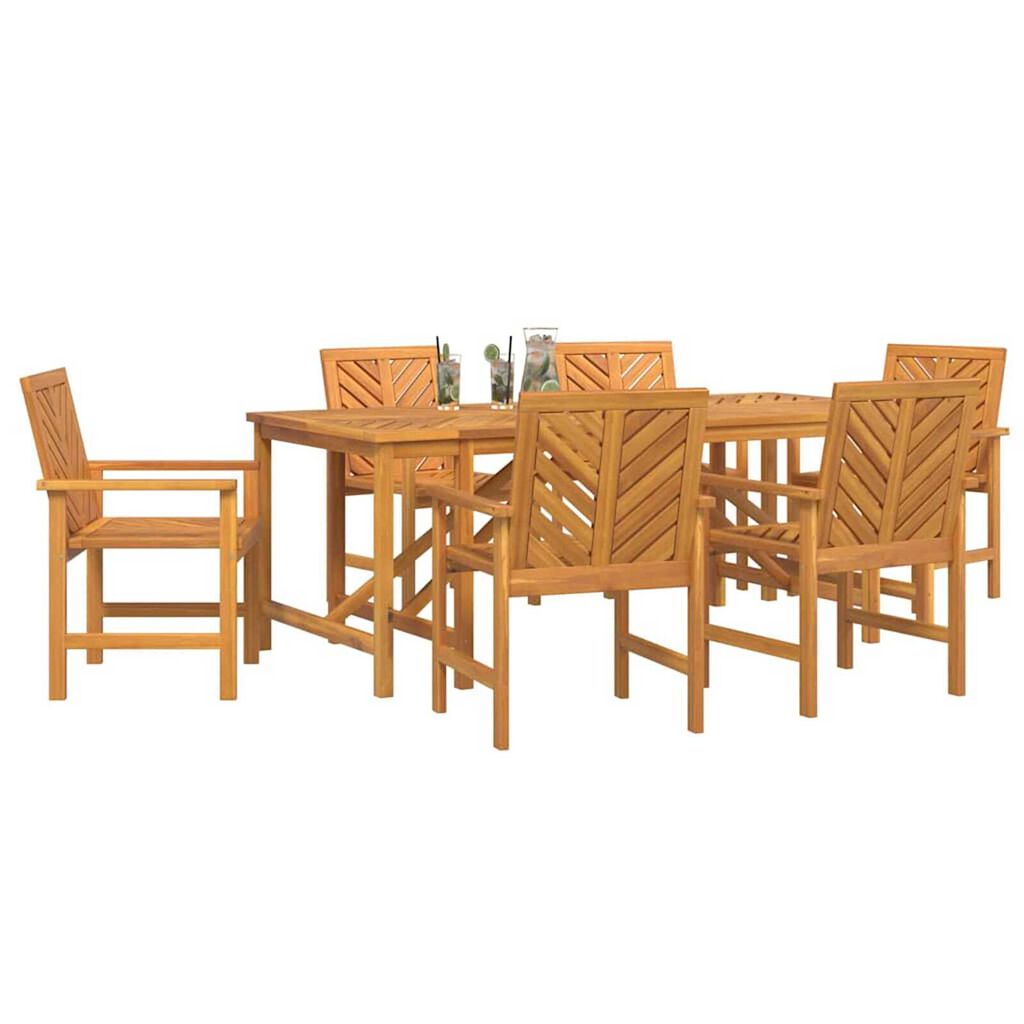 vidaXL Garden Dining Set 7 pcs Brown 200 x 90 x 74 cm