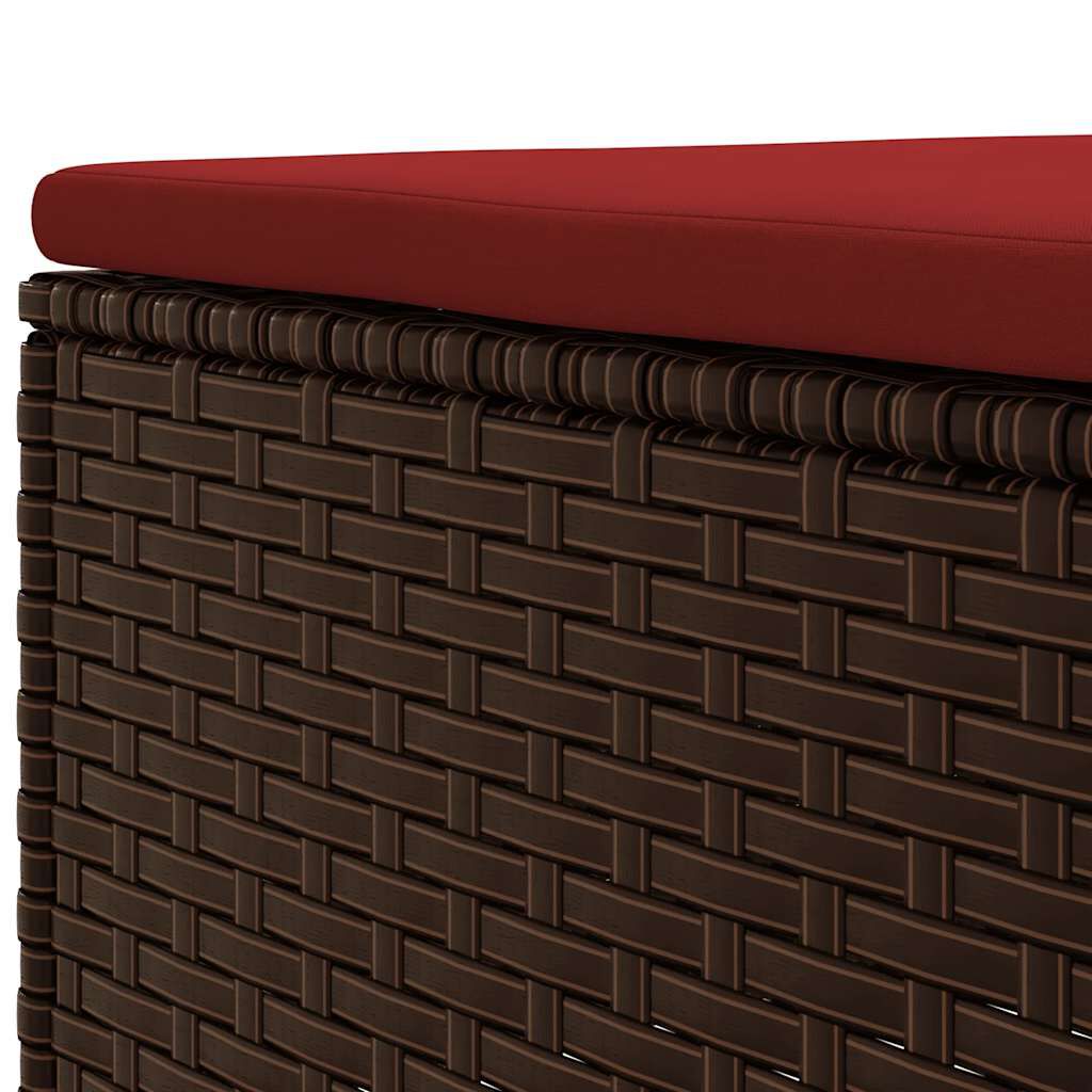 vidaXL 5 Piece Garden Lounge Set with Cushions Brown Poly Rattan
