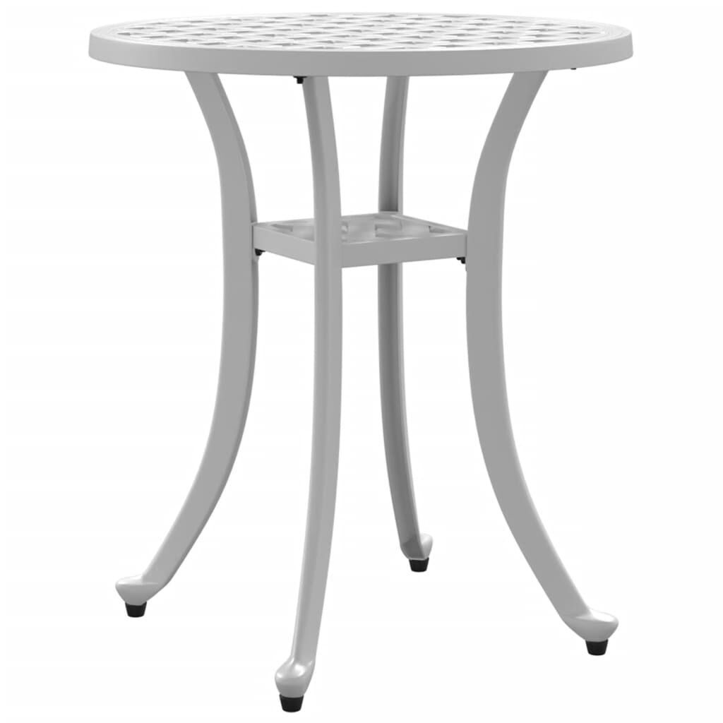 vidaXL Garden Table White Ø48x53 cm Cast Aluminium