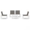 vidaXL 4 Piece Garden Lounge Set with Cushions Plastic White