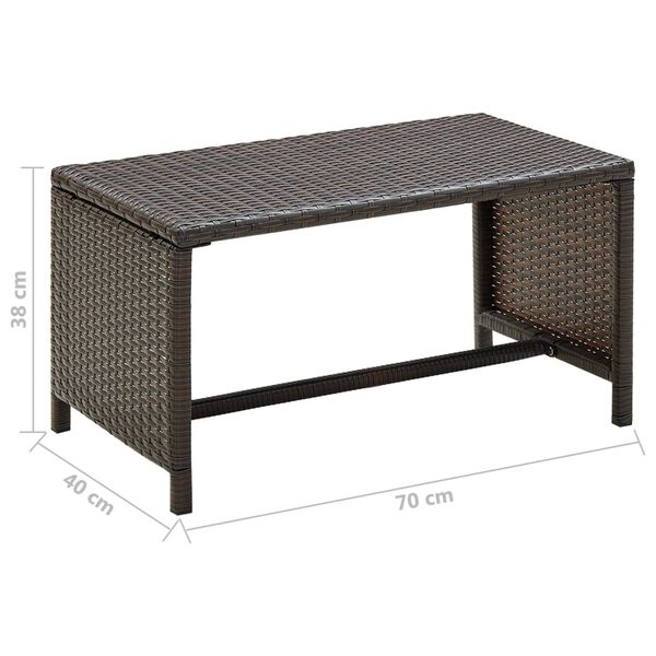 vidaXL Coffee Table Brown 70x40x38 cm Poly Rattan