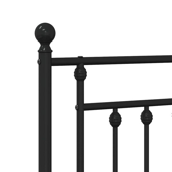 vidaXL Metal Bed Frame without Mattress with Headboard Black 100x190cm