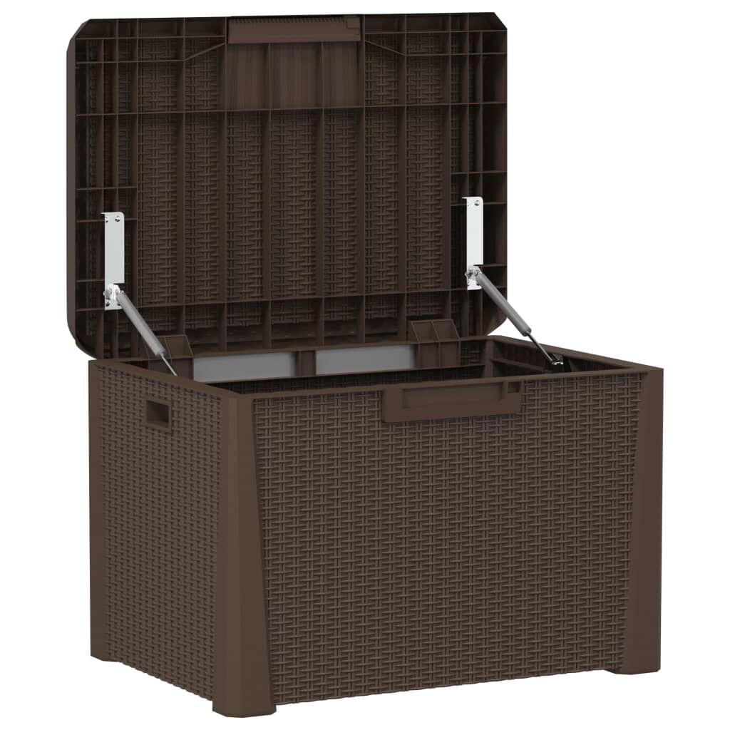 vidaXL Garden Storage Box Brown 125 L PP