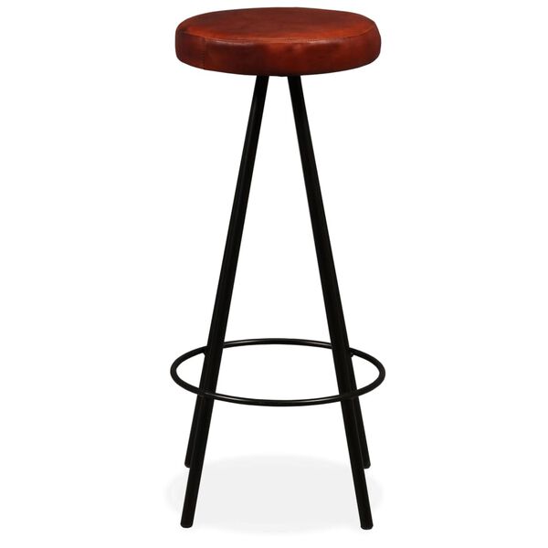vidaXL Bar Set 3 Pieces Solid Wood Reclaimed and Genuine Leather