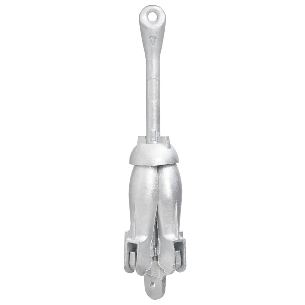vidaXL Folding Anchor with Rope Silver 1.5 kg Malleable Iron