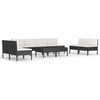 vidaXL 10 Piece Garden Lounge Set with Cushions Poly Rattan Black