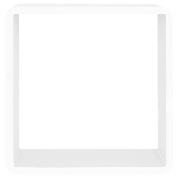 vidaXL Wall Cube Shelves 3 pcs White MDF