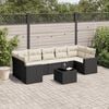 vidaXL 8 Piece Garden Sofa Set with Cushions Black Poly Rattan