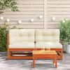 vidaXL Garden Sofa with Cushions 2-Seater Wax Brown Solid Wood Pine