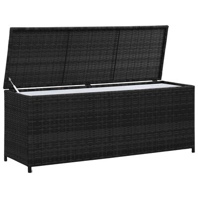 vidaXL Garden Storage Box Black 150x50x60 cm Poly Rattan
