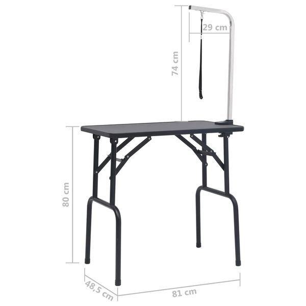 vidaXL Adjustable Dog Grooming Table with 1 Loop