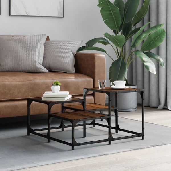 vidaXL Coffee Table Brown Oak 68x68x40 cm Engineered Wood