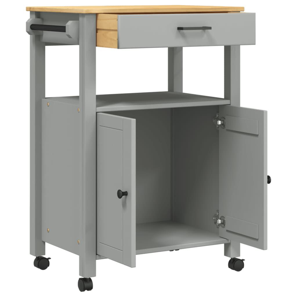 vidaXL Kitchen Trolley MONZA 60x40x90 cm Solid Wood Pine