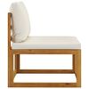 vidaXL 6 Piece Garden Lounge Set with Cushion Cream Solid Acacia Wood