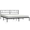 vidaXL Metal Bed Frame without Mattress with Headboard Black 193x203cm