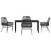vidaXL Garden Dining Set with Cushion 5 pcs Black Poly Rattan