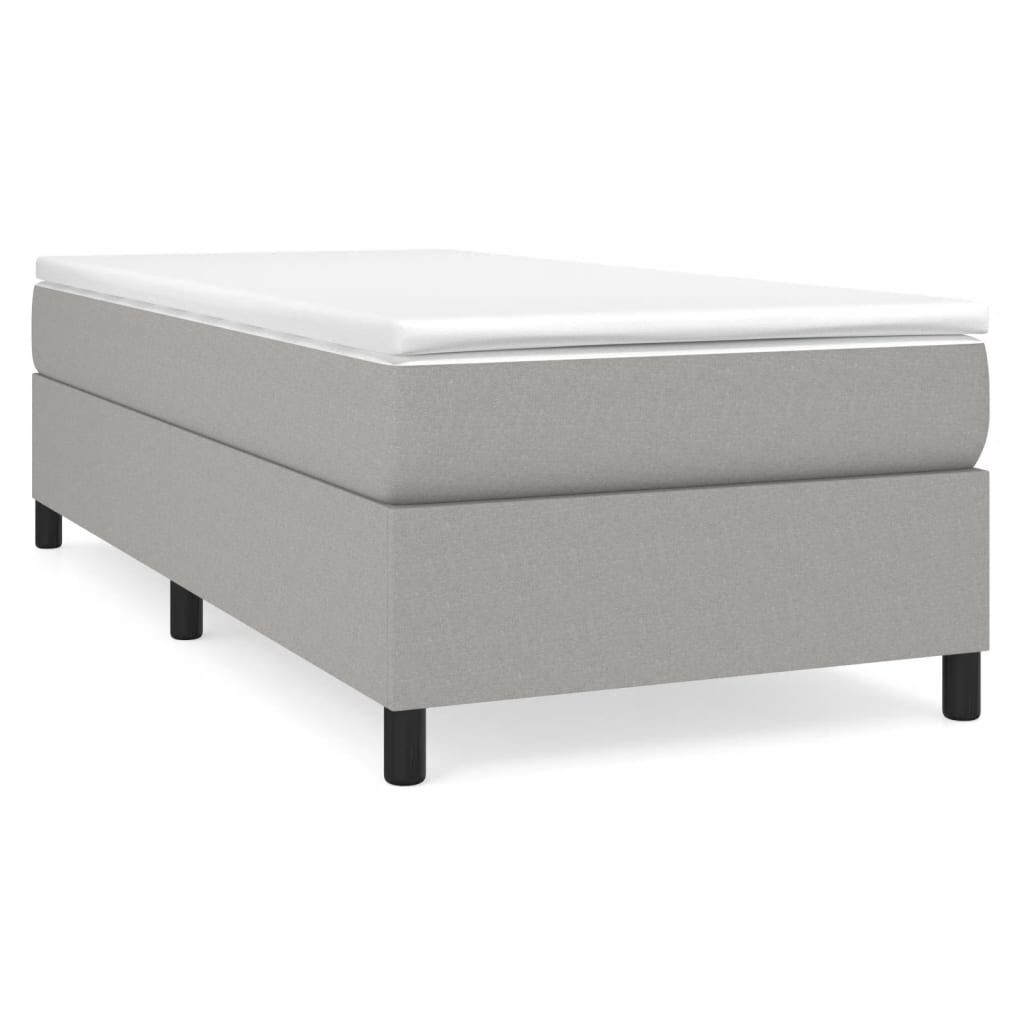 vidaXL Bed Frame without Mattress Light Grey Twin Fabric (US Only)