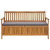 vidaXL Garden Storage Bench with Cushion 148 cm Solid Acacia Wood
