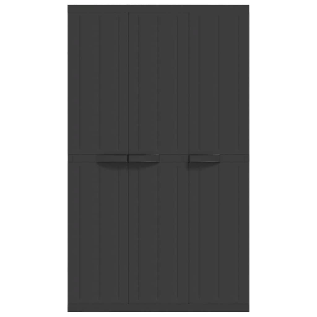 vidaXL Outdoor Storage Cabinet Black 97x37x165 cm PP