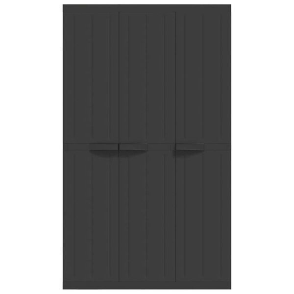 vidaXL Outdoor Storage Cabinet Black 97x37x165 cm PP