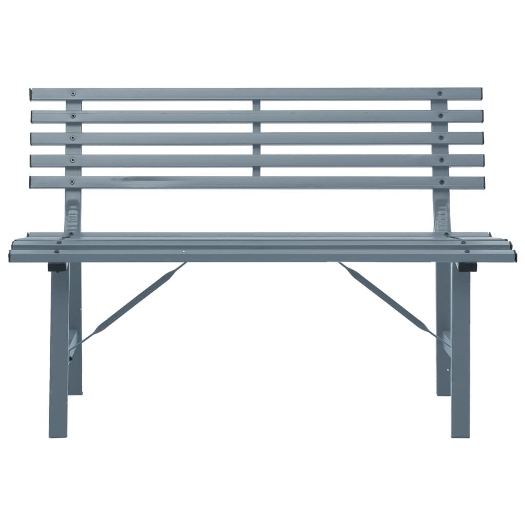 vidaXL Garden Bench 110 cm Steel Grey